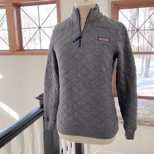 Vineyard Vines Quilted Gray Pullover, XXS